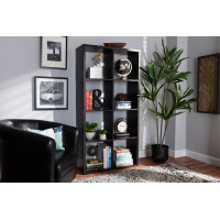 Baxton Studio SHF-BS-4X2-Wenge Janne Modern and Contemporary Dark Brown Finished 8-Cube Multipurpose Storage Shelf